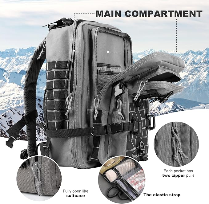 MOLLE Assault Pack, Tactical Backpack Military Army Camping Rucksack, 3-Day Pack