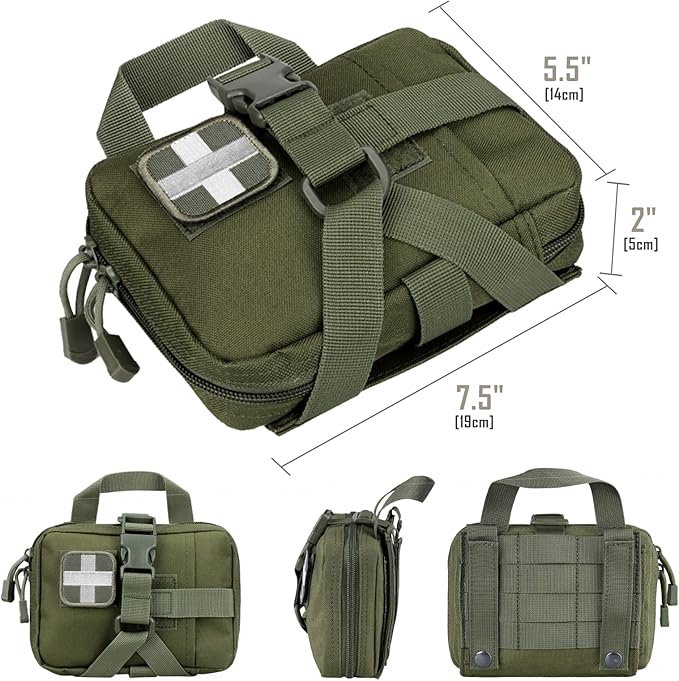 Tactical EMT Pouch, Rip Away Molle Medical Pouches IFAK Tear-Away First Aid Kit Emergency Survival Bag for Travel Outdoor Hiking