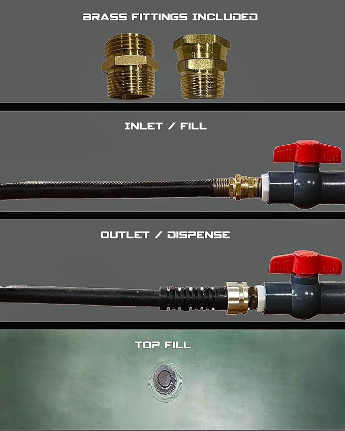 130 Gallon Water Bladder/Food Grade/Water Tank-Includes Brass Fittings for Quick Garden Hose Connection-Emergency Water Storage/Camping Gear/Survival Kit