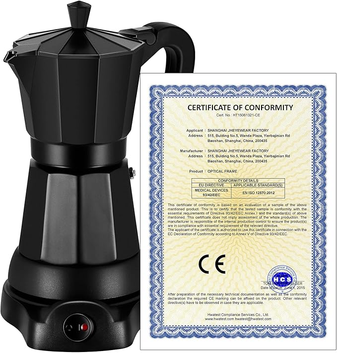 SHANGSKY Coffee Pot Electric Moka Pot 6 Cup, Espresso Coffee Maker Cafeteras Electricas Italian Coffee Maker Espresso Makers Portable Aluminum Electric Mocha Pot, Coffee Machine Moka Maker