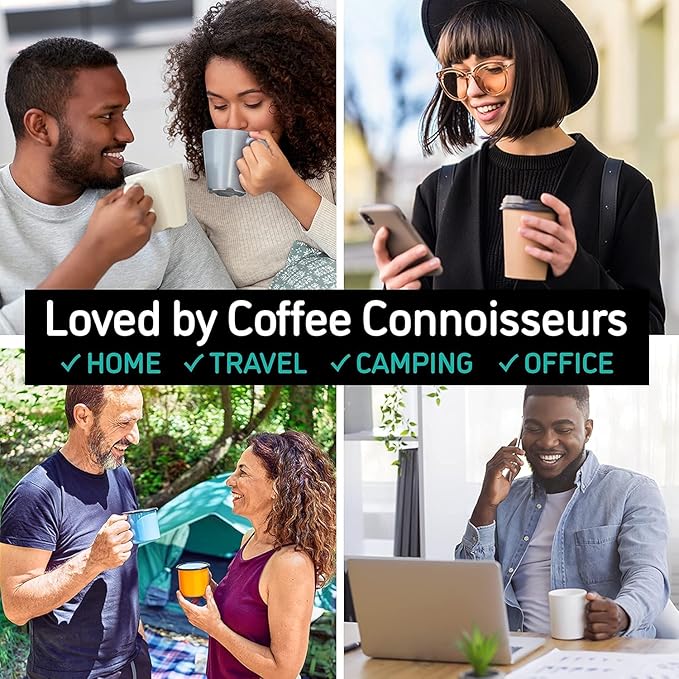 Coffee Gator French Press Coffee Maker - 34oz Double Insulated Stainless Steel Brewer plus Travel Jar Canister, Portable Hot Cold Brew Teapot Cafetera for Coffee Bar Accessories Kitchen Camping, Gray