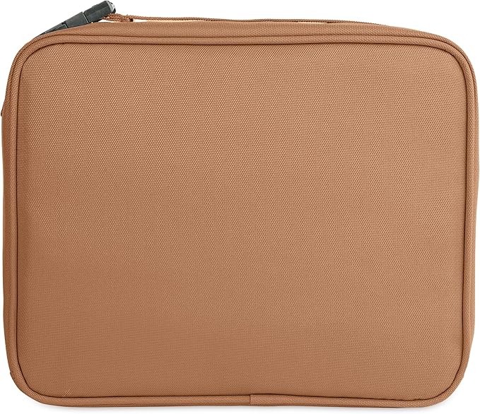 PackIt®️ Freezable Classic Lunch Box, Almond, Built with ECOFREEZE® Technology, Collapsible, Reusable, Zip Closure With Zip Front Pocket and Buckle Handle, Designed for Fresh Lunch On the Go