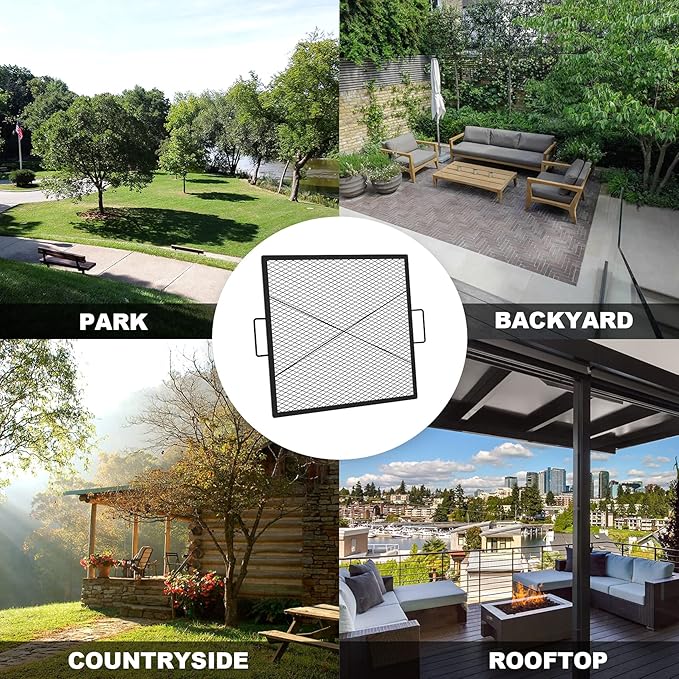 only fire X-Marks Square Fire Pit Cooking Grate, 30-Inch