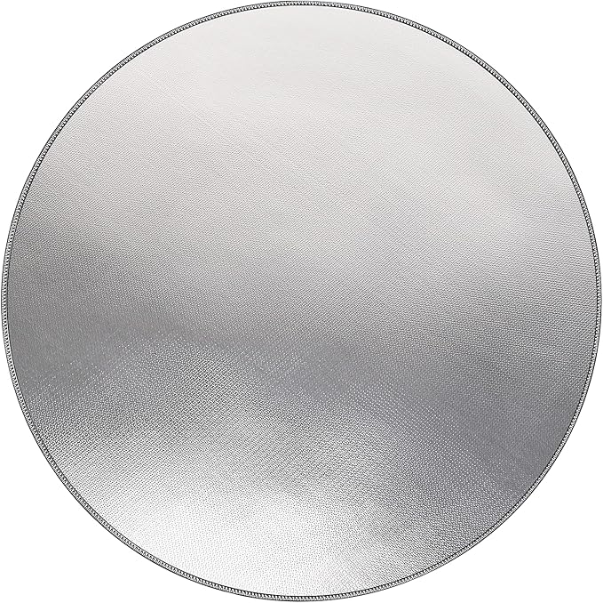 DocSafe 38 x 38 inches Round Fire Pit Mat, Upgraded 4-Layer Under Grill Mat Protector for Decks,Patios,BBQ, Heat Insulated Indoor Fireplace Pad, Oil-Proof and Reusable and Waterproof,Black and Silver