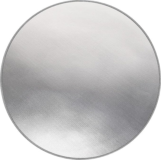 DocSafe 38 x 38 inches Round Fire Pit Mat, Upgraded 4-Layer Under Grill Mat Protector for Decks,Patios,BBQ, Heat Insulated Indoor Fireplace Pad, Oil-Proof and Reusable and Waterproof,Black and Silver