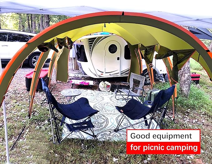 Car Canopy Tent Large Camping Shade for 8-10 Person Family Tent Picnic, BBQ, Friends Gathering Waterproof Windproof Lightweight Easy Setup 15 * 10 FT