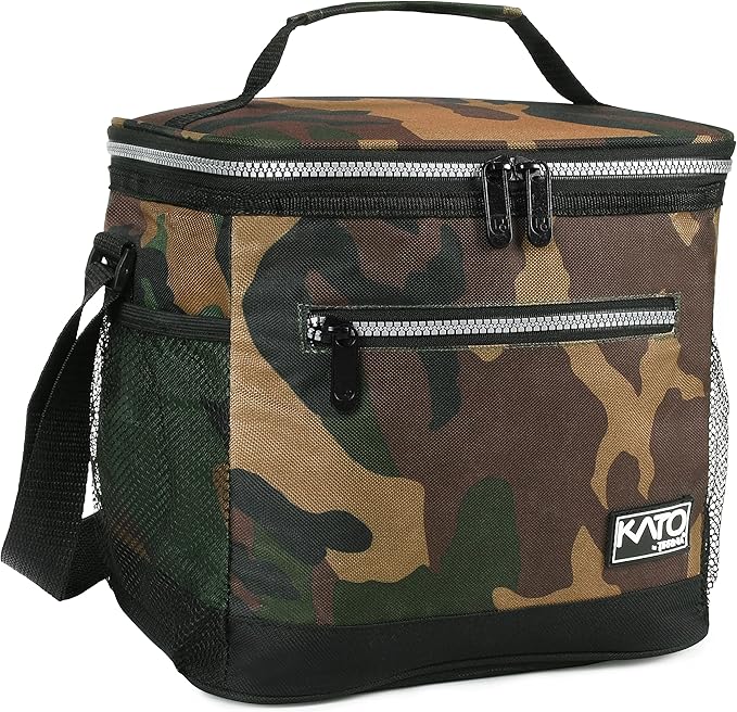 Tirrinia Insulated Lunch Box for Men/Women, Leakproof Thermal Lunch Bag for Office Picnic Work Beach Camping,Reusable Lunch Cooler Tote for Adult, Camo