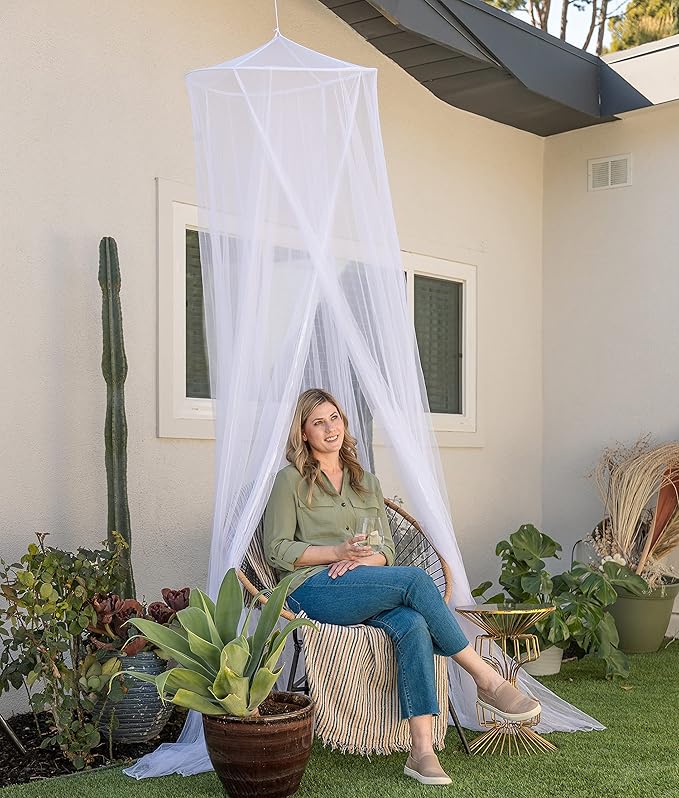 EVEN NATURALS King Size Mosquito Net for Bed - Ultra-Large Mosquito Netting for Bed, Easy Installation, Machine Washable, Luxurious Fine Mesh 300 Holes/inch² - Ideal for Home and Travel - 87"x22"x335"