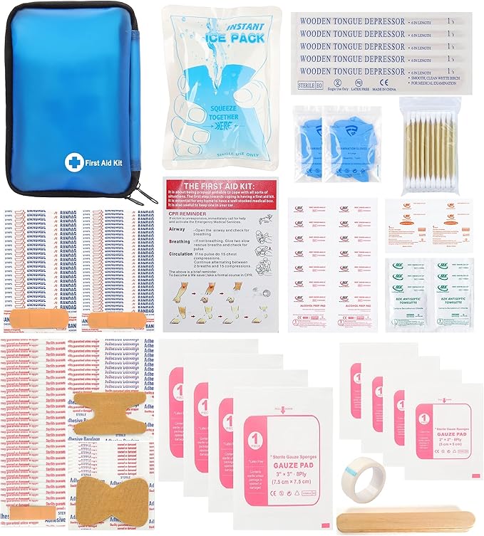 Galaxy 131 Pcs First Aid Kits Tool for Survival Emergency Trauma Military Combat Tactical Medical Hunting Camping Hiking IFAK EMT Bag (131 Pcs Blue First Aid Kits)