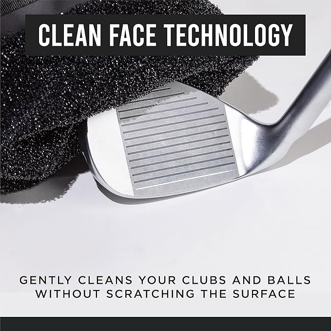 Golf Club and Golf Ball Cleaning Bag, Waterproof Clean Face Technology Liner, Detachable Clip, Machine Washable, Cleans Club Grooves, Dry Exterior (Neoprene or Microfiber Option Available)