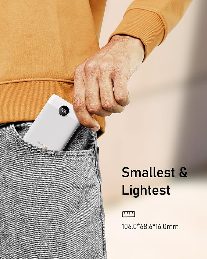 VEEKTOMX Mini Power Bank 10000mAh, 22.5W Fast Charging Small Portable Charger with PD 3.0 & QC 3.0,USB C Slim Compact iPhone Charger, Dual Output Compatible with iPhone, Samsung,Travel Must Haves