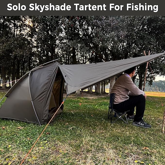 Onewind Ultralight One Person Tent, Waterproof Backpacking Tent with Rainfly Mesh Poles Easy Setup for 3 Season Camping Hiking Backpacking Fishing
