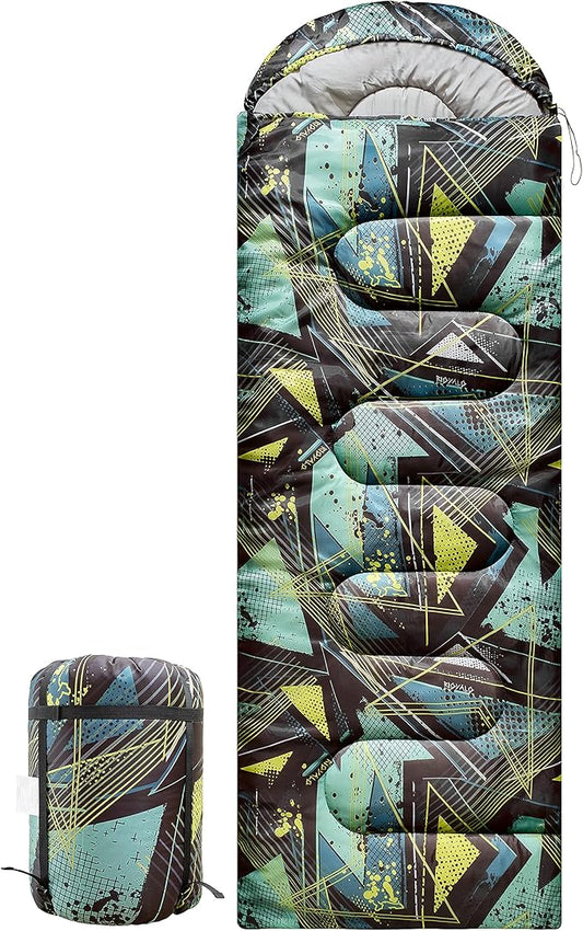 5°F Cold Weather Sleeping Bags for Adults Camping | Big and Tall Winter Sleeping Bag w. Compression Sack for Backpacking, Hiking | Waterproof, Portable | Camouflage