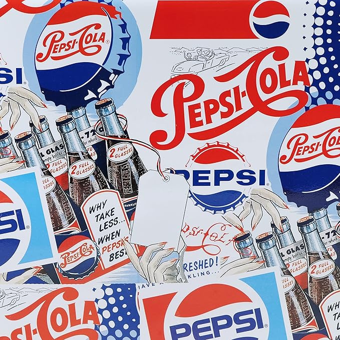 Pepsi 14-Quart Small Cooler | Retro Vintage Classic Style Hard Metal Beverage Cooler for Camping Beach Picnic, Pepsi Heritage Edition