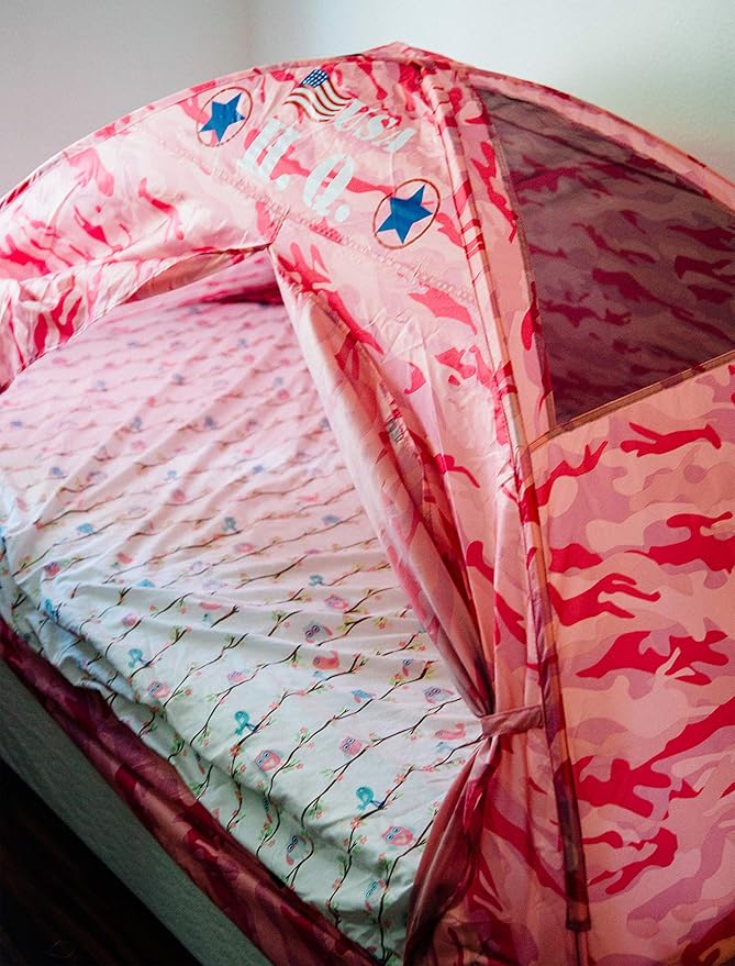 Pacific Play Tents 19781 Kids Pink Camo Bed Tent Playhouse - Twin Size
