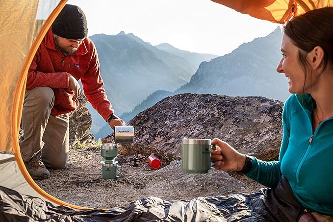 STANLEY Perfect Brew Pour Over | Manual Single Cup Coffee Maker | Drip Coffee Maker with Reusable Filter | Easy Clean Stainless Steel | BPA-Free | Hammertone Green (Pack of 4)