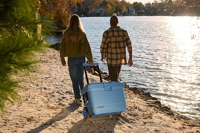 Coleman Pro 55qt Wheeled Ultra-Light Premium Hard Cooler, Extra-Thick Insulation Keeps Ice up to 5 Days, 92-Can Capacity, Heavy-Duty Wheels