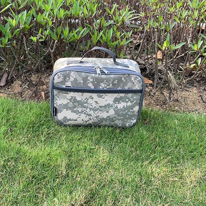 FlowFly Kids Lunch box Insulated Soft Bag Mini Cooler Back to School Thermal Meal Tote Kit for Girls, Boys, Digital