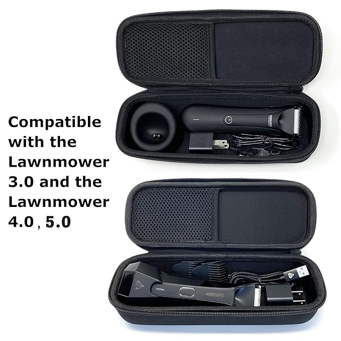 Arber Hard Case for Manscaped Lawn Mower 5.0, 4.0 or 3.0 Trimmer - Protective Travel Toiletry Organizer for Trimmer and Accessories, for Grooming, Shaving and Essentials - Case Only