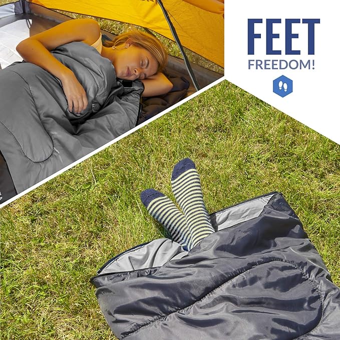 VENTURE 4TH Backpacking Sleeping Bag – XXL, Double and Single Sizes - Lightweight Warm & Cold Weather Sleeping Bags for Adults, Kids & Couples – Ideal for Hiking, Camping & Outdoor Adventures