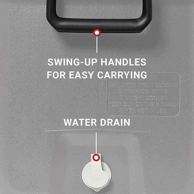 Coleman Classic Series Insulated Portable Cooler, Leak-Resistant Outdoor Hard Cooler Keeps Ice up to 5 Days, 52/70/120/150 Quart