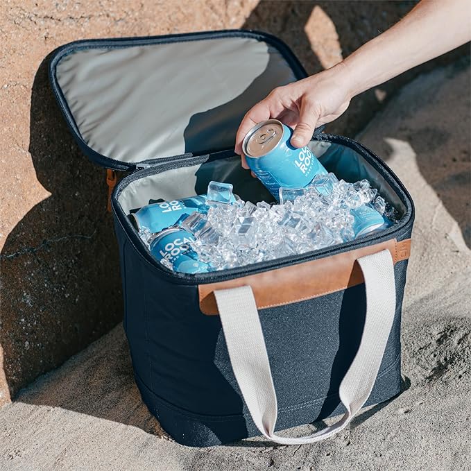 CleverMade 18-Can Heavy Duty Backpack Cooler with Bottle Opener – Leakproof Insulated Cooler Bag for Lunch, Work, Beach, Camping, Picnic – Leeward Navy