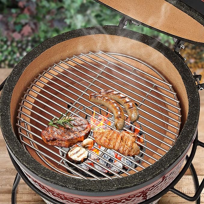 only fire Minimax Charcoal Ash Basket for Big Green Egg, Stainless Steel Grill basketwith Handles for Better Airflow