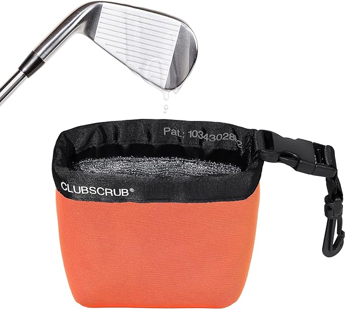 Golf Club and Golf Ball Cleaning Bag, Waterproof Clean Face Technology Liner, Detachable Clip, Machine Washable, Cleans Club Grooves, Dry Exterior (Neoprene or Microfiber Option Available)