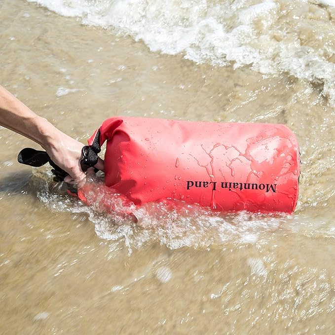 Mountain Land Waterproof Beach Dry Bag 30L Roll Top Backpack Boat Bag Dry Sack for Kayaking Rafting Fishing Hiking Camping Red