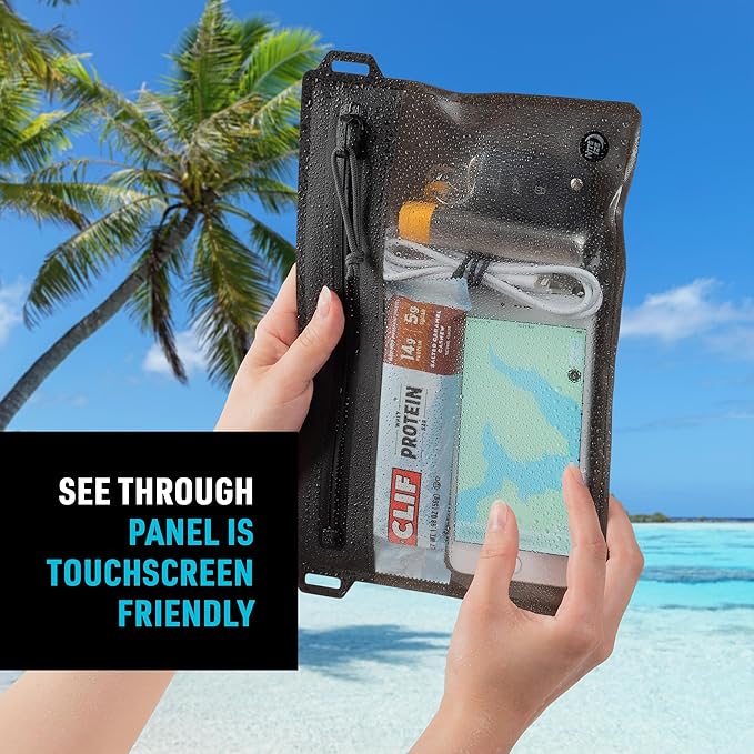 Nite Ize RunOff Waterproof Travel Pouch with TRU Zip - Dry Pouch for Phone & Travel Necessities - Touchscreen Friendly - Waterproof with Reliable Zipper - Medium, Charcoal