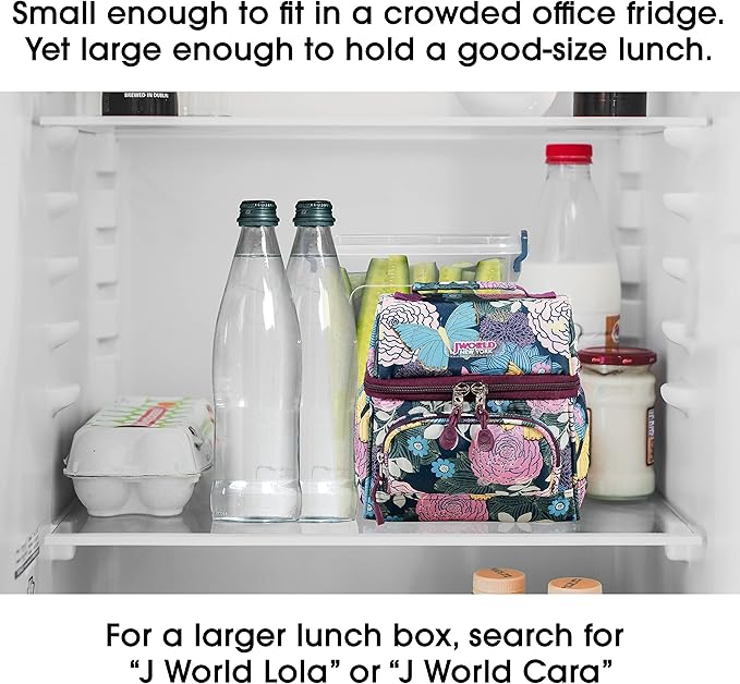 J World Corey Kids Lunch Bag. Insulated Lunch-Box for Girls, Women, Flora