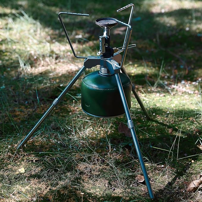 CAMPINGMOON Smart Backpacking Stove Stand with Upper Support Trivet Z01 (High stand with spacer adapter Z01+Z03)