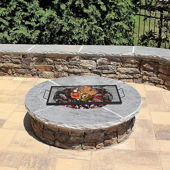 onlyfire Rectangle X-Marks Fire Pit Cooking Grate, 40-Inch