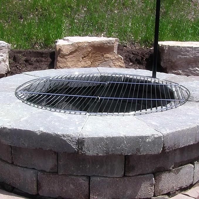 Sunnydaze 40-Inch Heavy-Duty Foldable Chrome-Plated Fire Pit Cooking Grill Grate