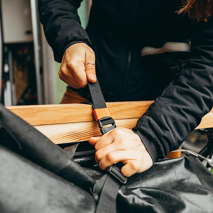 GEAR AID Utility Straps with Side-Release Buckle, Secure and Compress Camping, Biking, Hunting, Boating Gear, Multiple Sizes