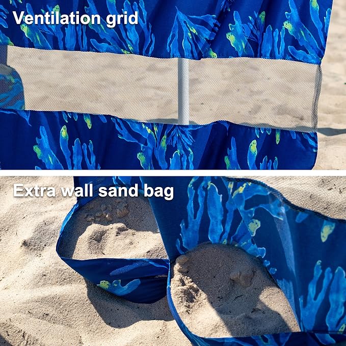 AMMSUN Beach Cabana Sidewall, Additional Privacy Sunwall for AMMSUN 6.2'×6.2' Beach Cabana, Easy Set Up and Take Down