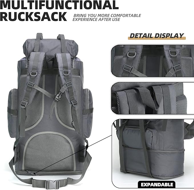 NMJVJL 100L Camping Hiking Military Tactical Backpack Outdoor Climbing Sport Bags for Camping,Backpacking