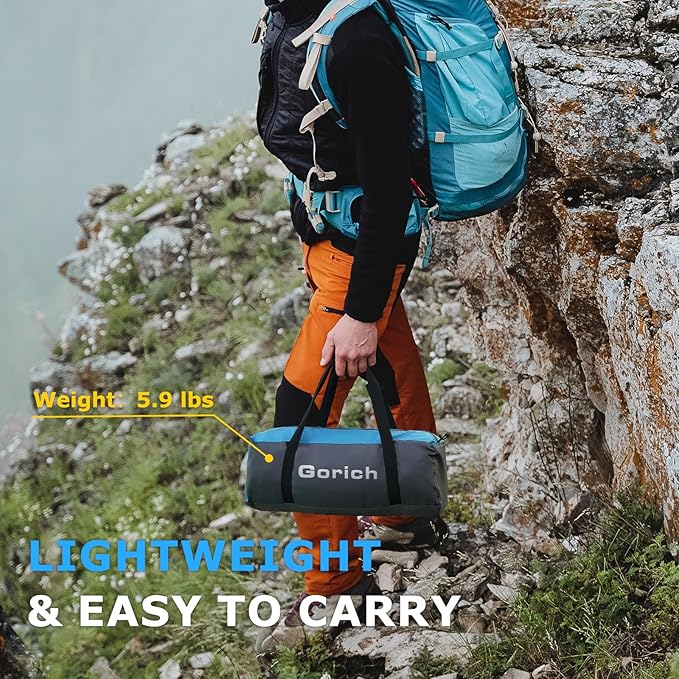 Gorich Beach Tent with Canopy - Easy Setup 3-8 Person Portable Sun Shelter, UPF 50+ UV Protection Sun Shade, Lightweight & Compact Beach Cabana for Family Travel