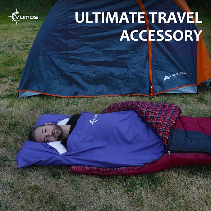 Sleeping Bag Liner and Camping Sheet – Silk Like Material for Travel - Has Full Length Zipper