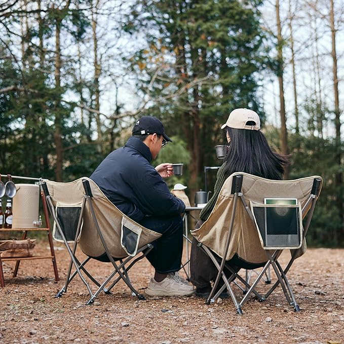 Naturehike Folding Camping Chair, Outdoor Portable Compact Chair, Collapsible & Comfortable Chair Heavy Duty for Travel Picnic Hiking Fishing Beach, Lightweight Backpack Chair Festival Gift, Sand
