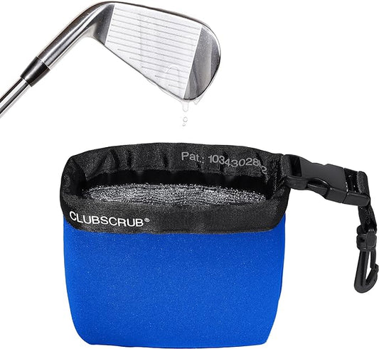 Golf Club and Golf Ball Cleaning Bag, Waterproof Clean Face Technology Liner, Detachable Clip, Machine Washable, Cleans Club Grooves, Dry Exterior (Neoprene or Microfiber Option Available)