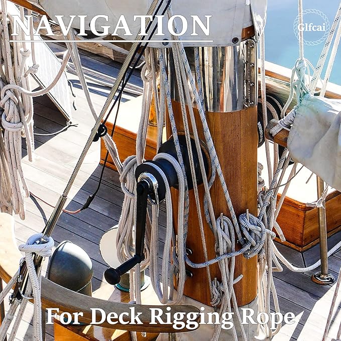 Climbing Rope 1/2 in x 150 Ft White Bull Rope Polyester Braided Arborist Rope 1/2 inch 48 Strands 150ft for Tree Pulling,Nautical Rigging Rope Swing