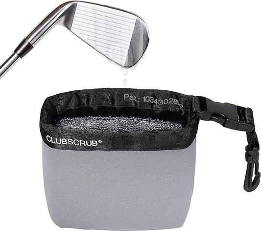 Golf Club and Golf Ball Cleaning Bag, Waterproof Clean Face Technology Liner, Detachable Clip, Machine Washable, Cleans Club Grooves, Dry Exterior (Neoprene or Microfiber Option Available)