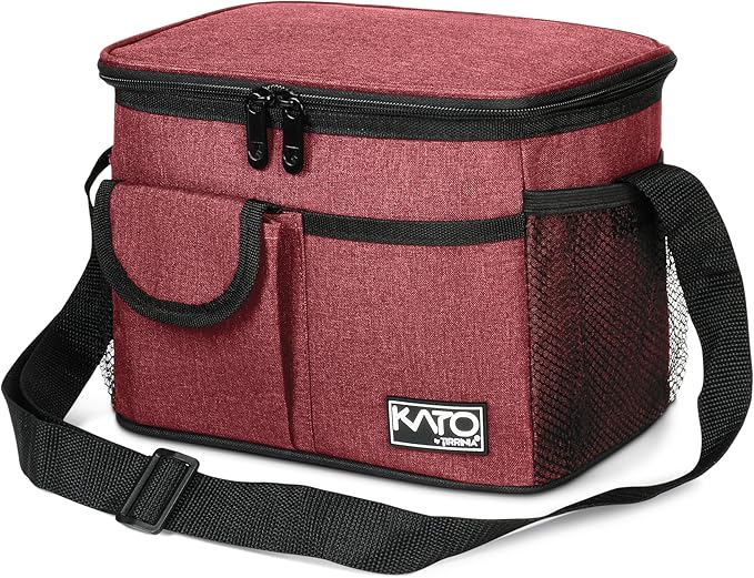 Tirrinia Insulated Lunch Box for Women Men, Leakproof Reusable Lunch Bag Containers for Adult,Working,Office,Lunch Soft Cooler Bag Tote for Picnic Hiking Beach,Red