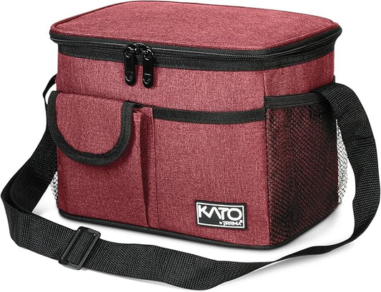 Tirrinia Insulated Lunch Box for Women Men, Leakproof Reusable Lunch Bag Containers for Adult,Working,Office,Lunch Soft Cooler Bag Tote for Picnic Hiking Beach,Red