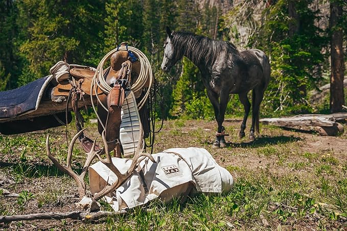 TrailMax Canvas Cavalry-Style Cowboy Bedroll; Premium Lined Sleeping Bag Cover; Durable 12oz Canvas; Comfy Flannel Liner; Winter Camping Sleeping Bed Roll; Cowboy Bed Roll for Camping