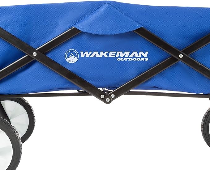 Wakeman 75-CMP1096 Outdoors Folding Wagon – Collapsible All-Terrain Utility Pull Cart with Telescoping Handle for Camping, Beach, Sports or Grocery Shopping