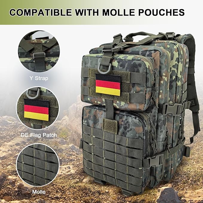 MOLLE Assault Pack, Tactical Backpack Military Army Camping Rucksack, 3-Day Pack
