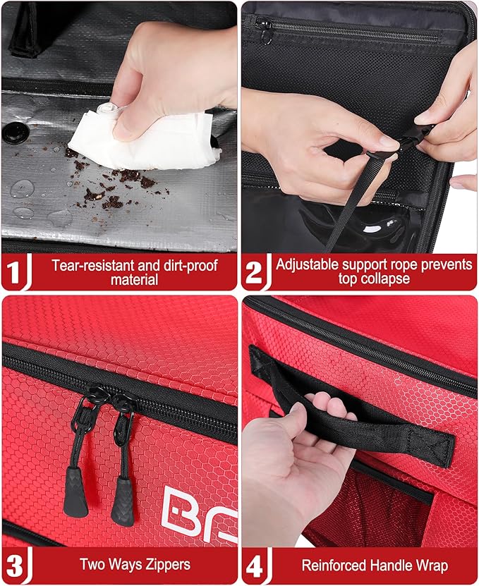 Golf Trunk Organizer, 2 Layer Waterproof Car Golf Locker with Separate Ventilated Compartment for 2 Pair Shoes, Golf Trunk Storage for Golf Accessories, Golf Gifts for Men