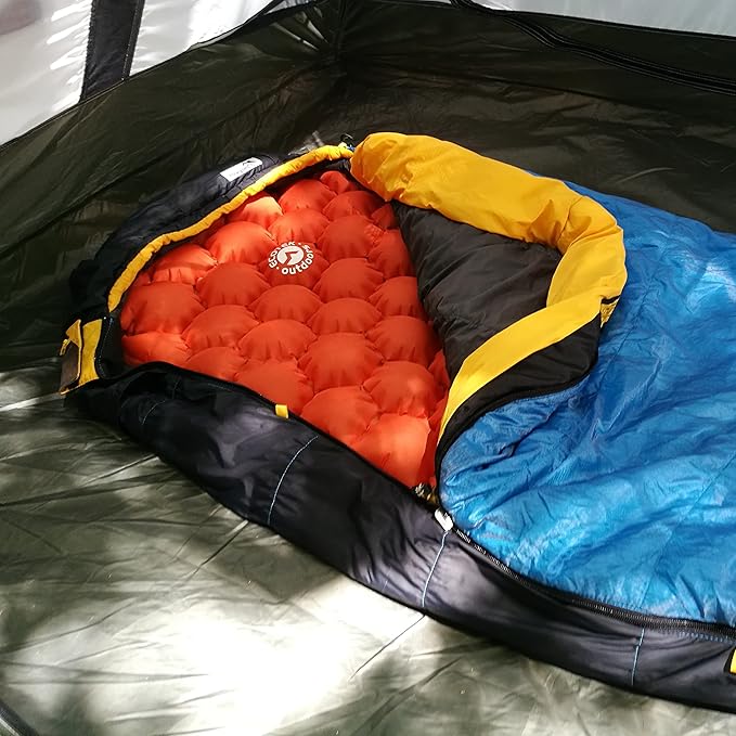 ECOTEK Outdoors Hybern8 Ultralight Inflatable Sleeping Pad with Contoured FlexCell Honeycomb Design - Easy to Inflate, Comfortable, Lightweight, Durable, and Hammock Approved [Ocean Blue]